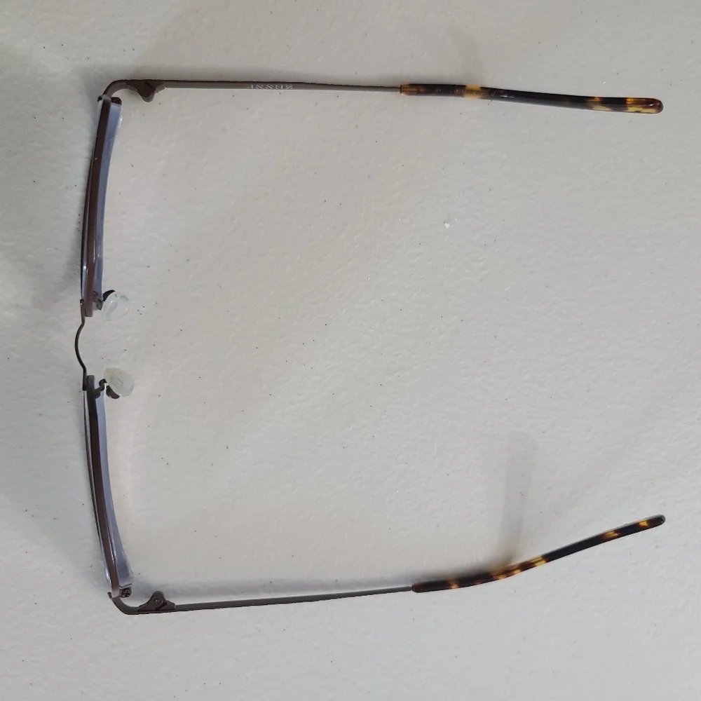 Zenni Eyeglass Frames Brown Rectangle Full Metal Rim with Case Size 51-16-135